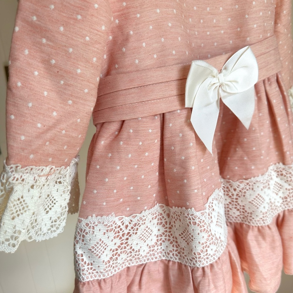 Elegant Pink Lace Trim Kids Formal Dress - Picture 4 of 6